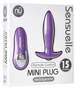 Remote-control-vibrator-i-SensuelleRemoteControlRechargeableMiniPlug-Box / Purple