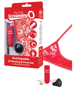 Vibrating-panties-i-ScreamingOMySecretChargedRemoteControlPanty-Box / Red