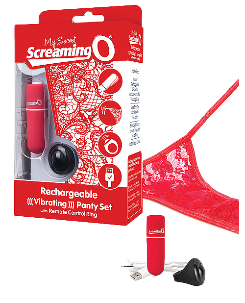 Vibrating-panties-i-ScreamingOMySecretChargedRemoteControlPanty-Box / Red