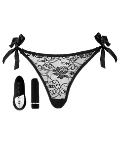 Vibrating-panties-i-SensuellePleasurePantyBulletwRemoteControl-15Functions-kit / Black